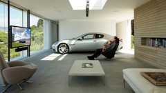 Abstract cars TV houses interior design