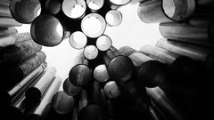 Abstract circles grayscale