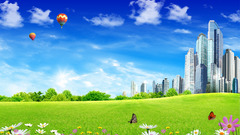 Abstract cityscapes buildings