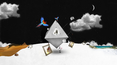 Abstract clouds sand Birds