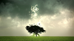 Abstract clouds Trees fields