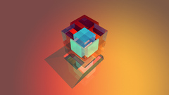 abstract colorful geometry Simple Background Cube digital art 3d