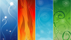 Abstract colors collage twirls