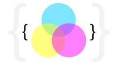 Abstract colors minimalistic CMYK Venn diagram