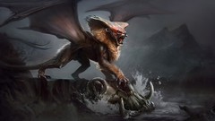 Abstract creatures digital art manticore