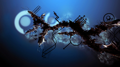 abstract digital art artwork blue background render shapes