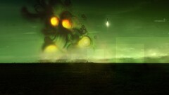 abstract digital art artwork landscape rocket sky field