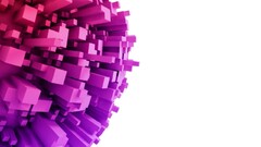 abstract digital art purple white background 3D Blocks 3d cgi