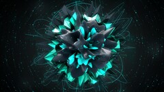 abstract digital art shapes 3d cyan Turquoise