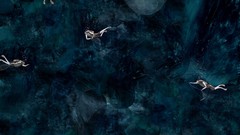 Abstract diver Turquoise swimming nets artwork