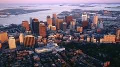 Abstract Downtown Boston cities aerial massachusetts