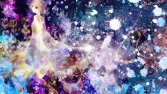 Abstract dress blondes anime girls blue eyes vocaloid kagamine 