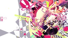 Abstract dress blondes anime girls yellow eyes nekomimi animal 