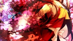 Abstract dress splashes multicolor blush long hair anime girls 