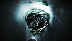 Abstract eruption planets outer space Planetary artwork digital 