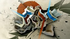 Abstract explosion colors 3d digital art