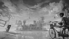 Abstract fantasy monochrome artwork