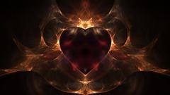Abstract fire Fractals Hearts