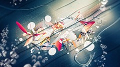 Abstract fish fishing