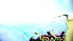 Abstract fish fishing underwater