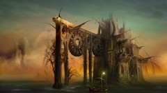 Abstract fish head steampunk futuristic