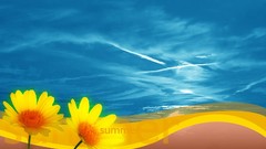 Abstract Flowers artwork Sunflowers