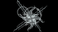 Abstract Flowers grayscale black