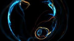 abstract fractal fire digital art artwork blue circle cyan