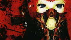 Abstract gas masks anime girls blue eyes vocaloid meiko 