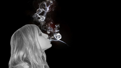 Abstract girl monochrome smoke