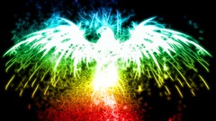 Abstract glow multicolor phoenix