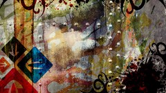 Abstract grunge multicolor digital art