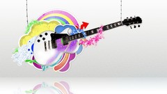 Abstract guitars multicolor rainbows Gibson Les Paul