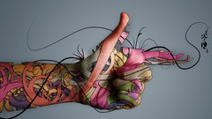 Abstract hands minimalistic