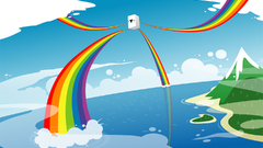 Abstract happy rainbows digital