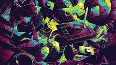 Abstract headphones Tablets pens Cameras artwork