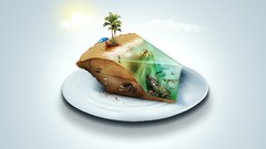 Abstract Islands pie