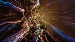 abstract light trails digital art shapes lines psychedelic brown