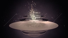 Abstract lines circles Zen shapes spheres floating artwork 