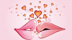 Abstract lips 3d kissing
