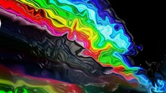 Abstract liquid multicolor rainbows digital art trippy