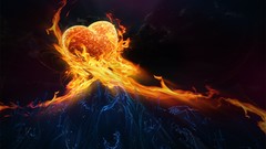 Abstract love fire hands