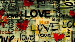 Abstract love graffiti Typography