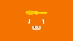 Abstract Mario propeller orange background video games