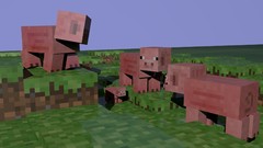Abstract minecraft pigs