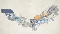 Abstract minimalistic handguns