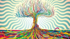 Abstract multicolor artwork pipes