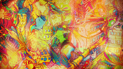 Abstract multicolor buildings surreal