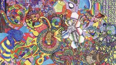 Abstract multicolor chaos drawings