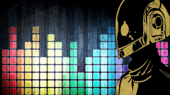 Abstract multicolor daft punk